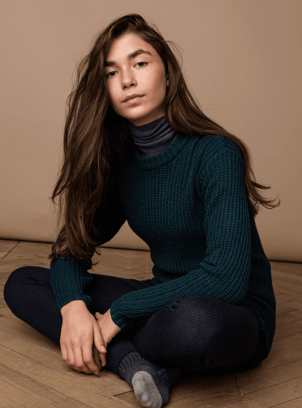 Marmar genser Tonga chunky knit oily blue