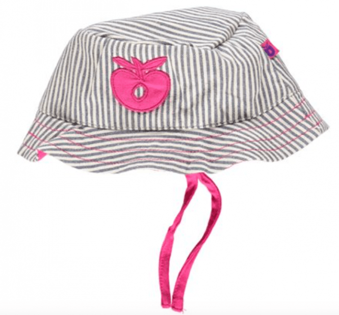 Hovedbilde solhatt stripet denim rosa