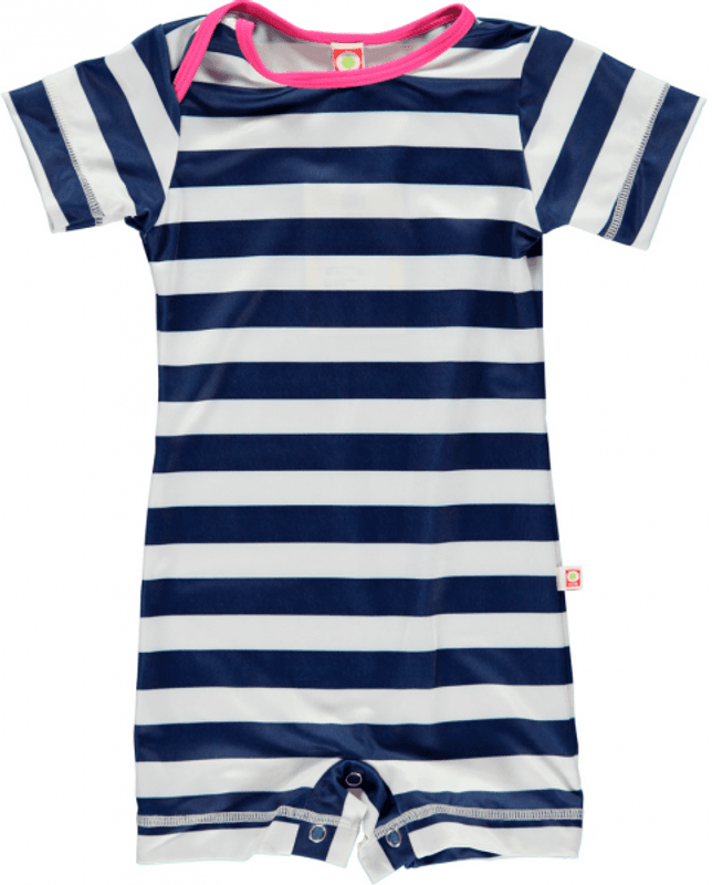 Katvig badedrakt navy striper/rosa UV50+