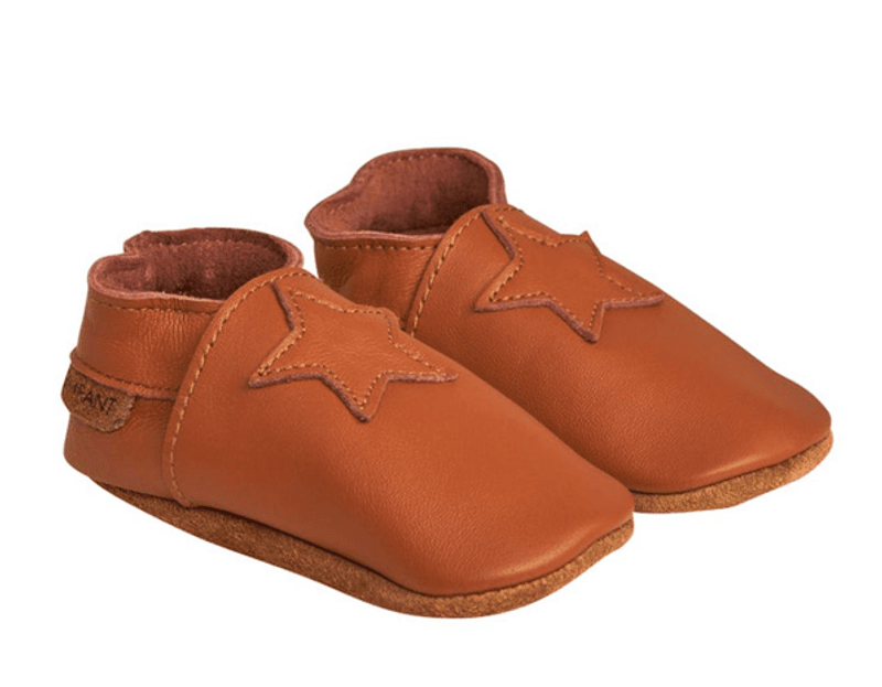 Enfant Skinntøffel stjerne leather brown
