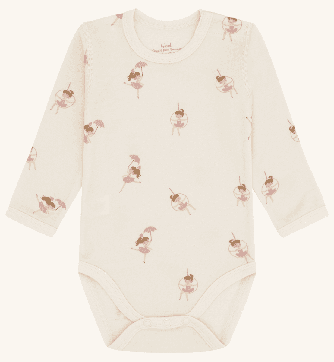 Hust and claire Body ull/bambus baloo line dancer off white