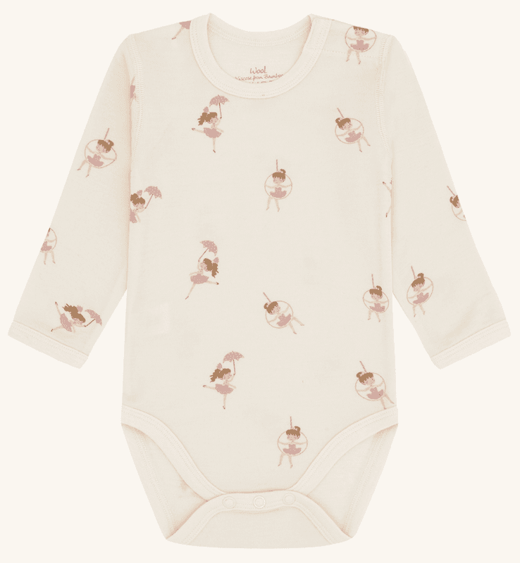 Hust and claire Body ull/bambus baloo line dancer off white