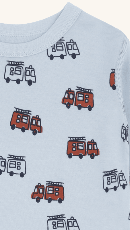 Hust and claire Genser ull/bambus abba firetruck baby blue