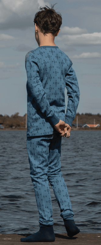Joha leggings ull/bomull ice crystal blå stor