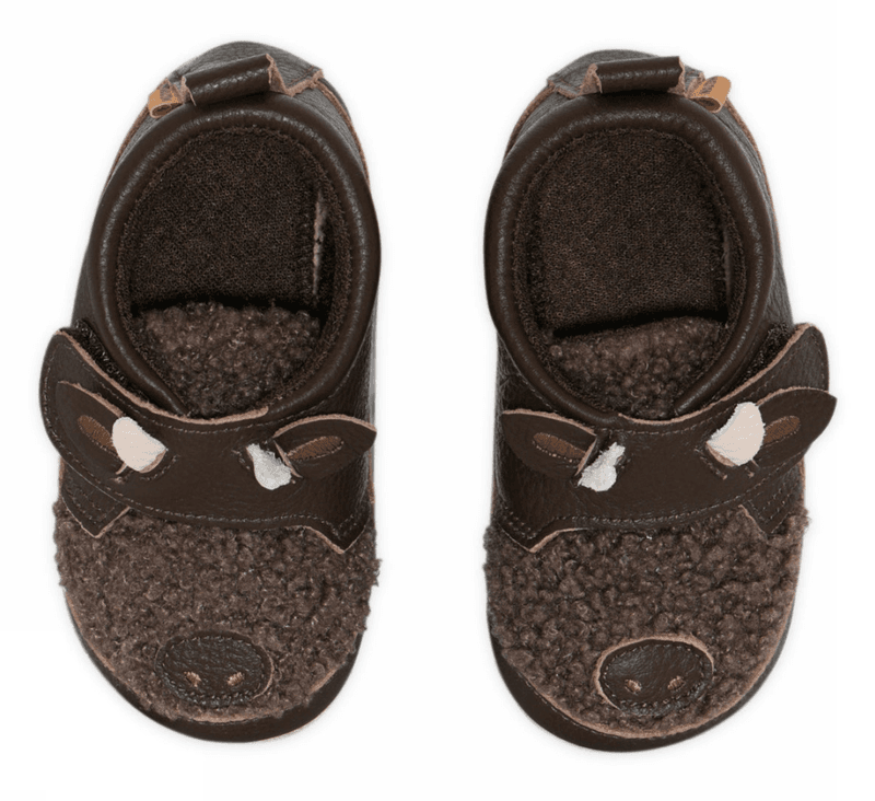 Melton Buffalo Skintøffel Dark Brown