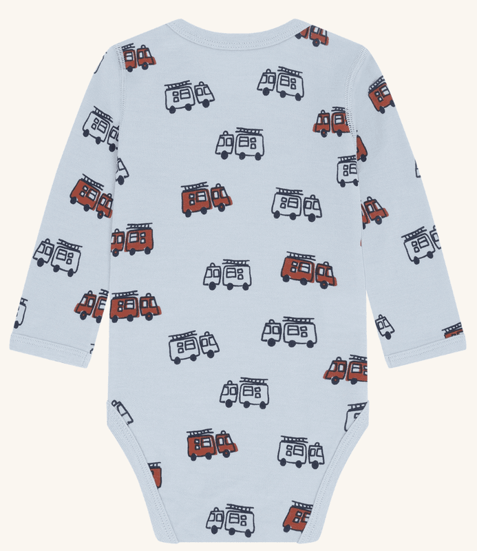 Hust and claire Body ull/bambus baloo firetruck baby blue