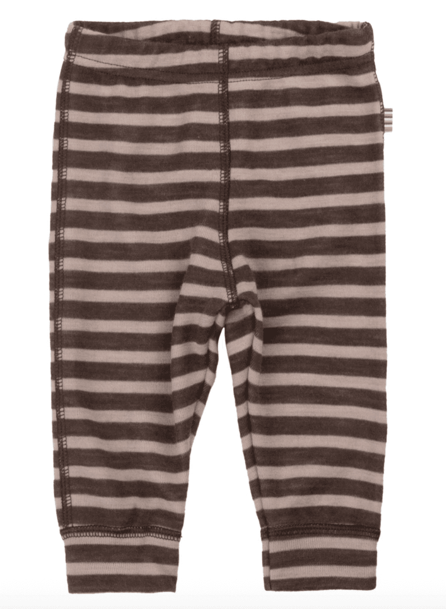 Joha Leggings ull double faced dark brown stripe