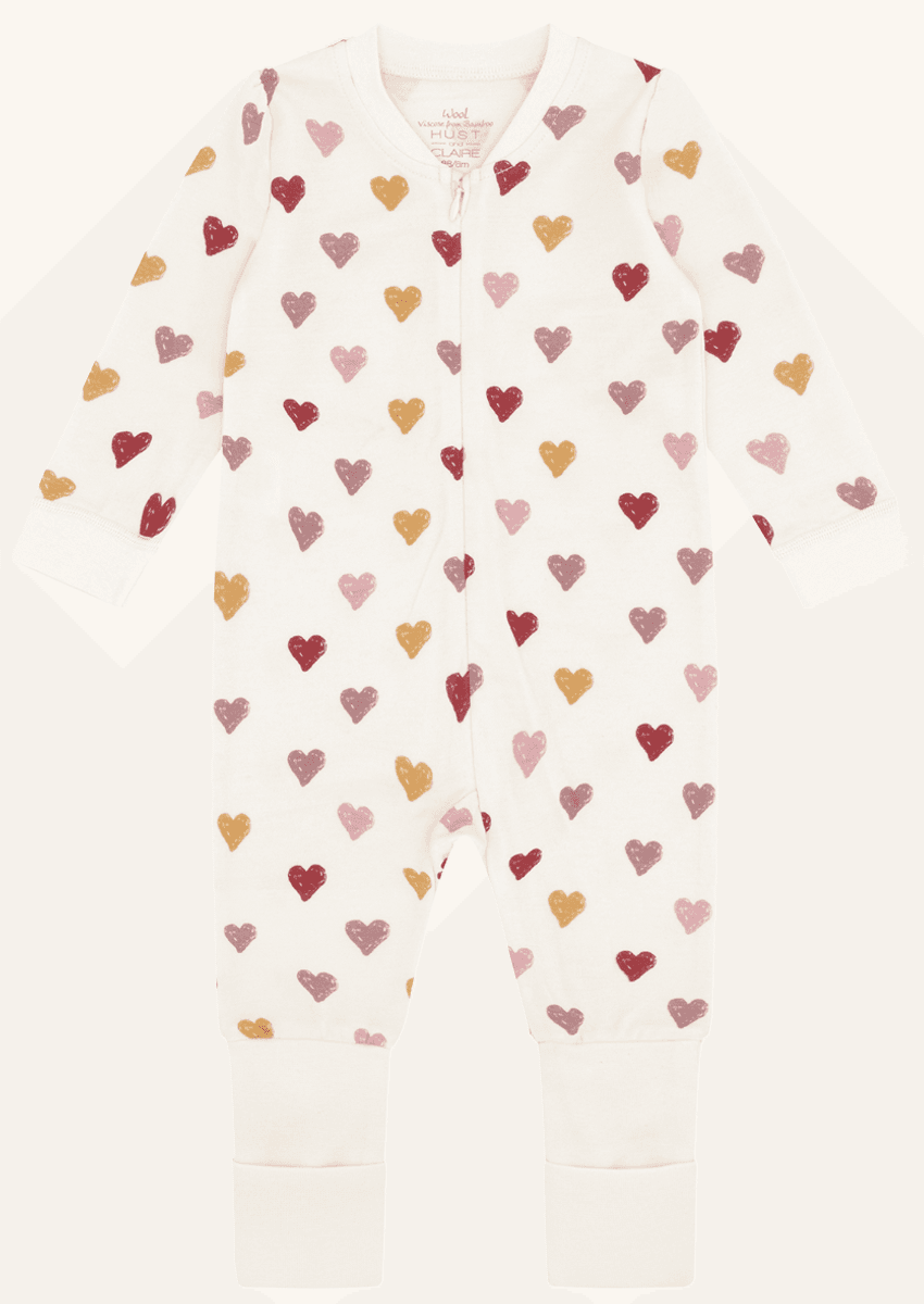 Hust and claire Heldress ull/bambus manu hearts puff off white