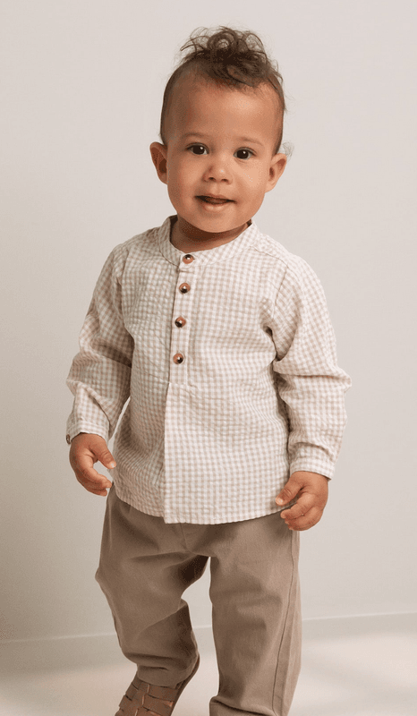 Marmar skjorte totoro grey sand gingham