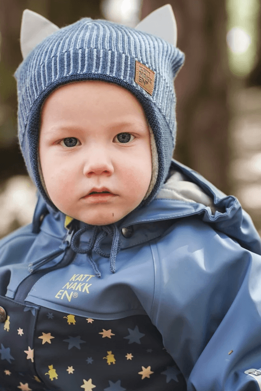 Kattnakken Babyregndress Vinter Pytt Blå Horisont