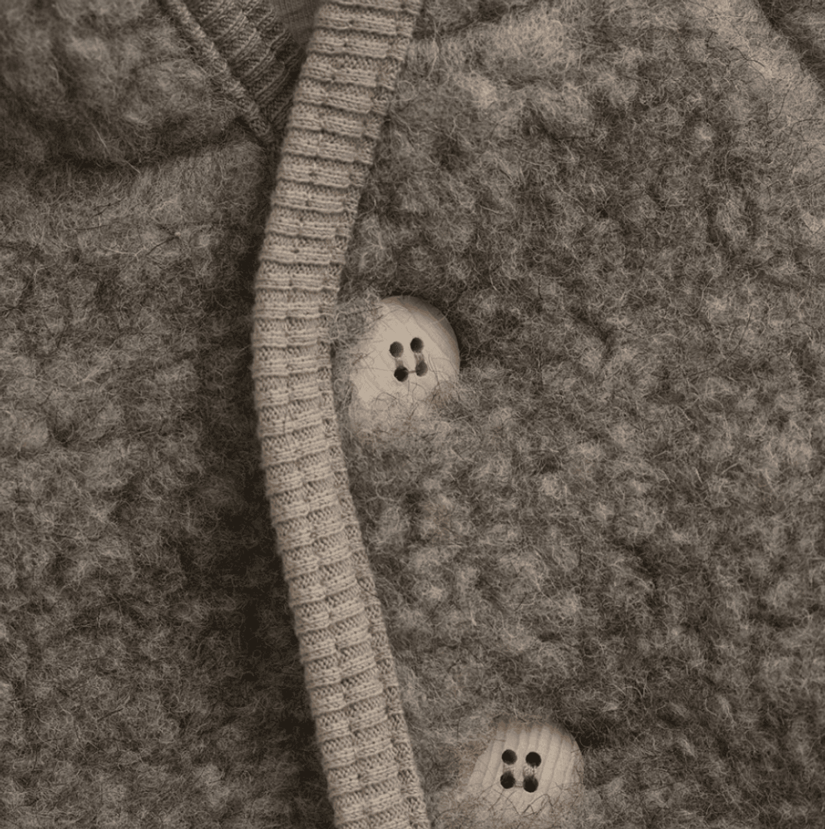 Huttelihut jakke pixie ull teddy camel