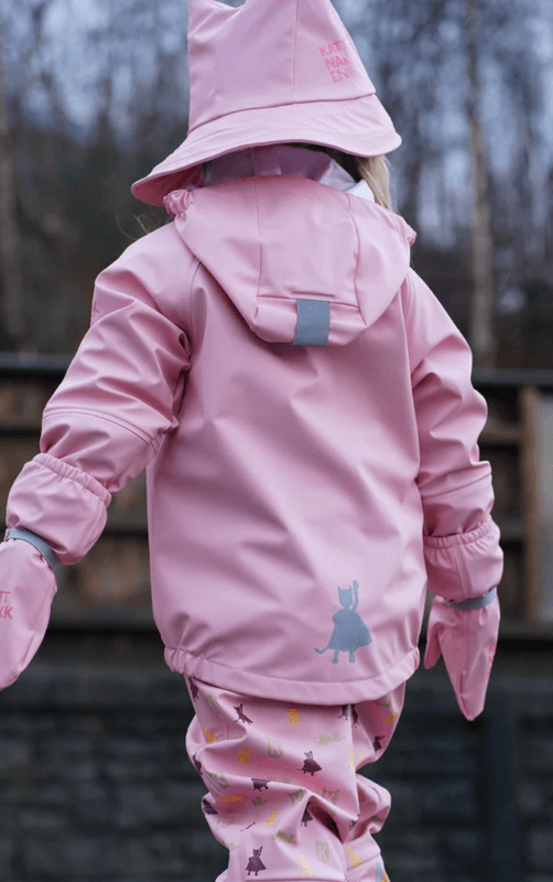 Kattnakken Regnsett Plask superhelt rosa krystall