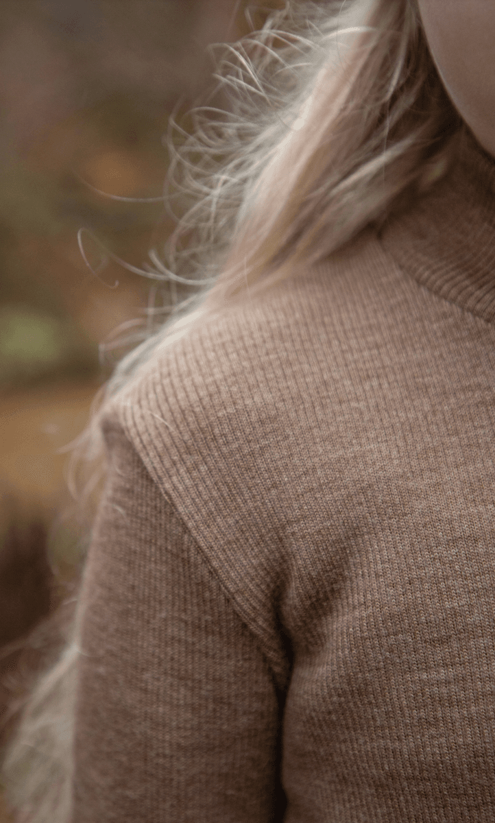 Joha genser ull ribb varm brun