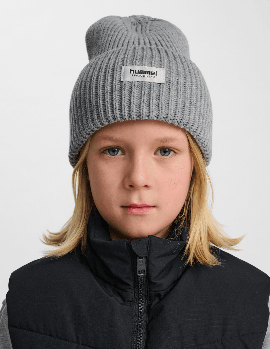 Hummel beanie heavy rib knit grey melange