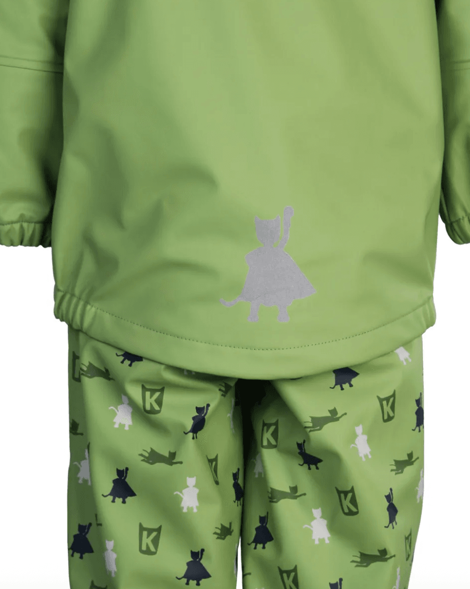 Kattnakken Regnsett Plask superhelt supergrønn