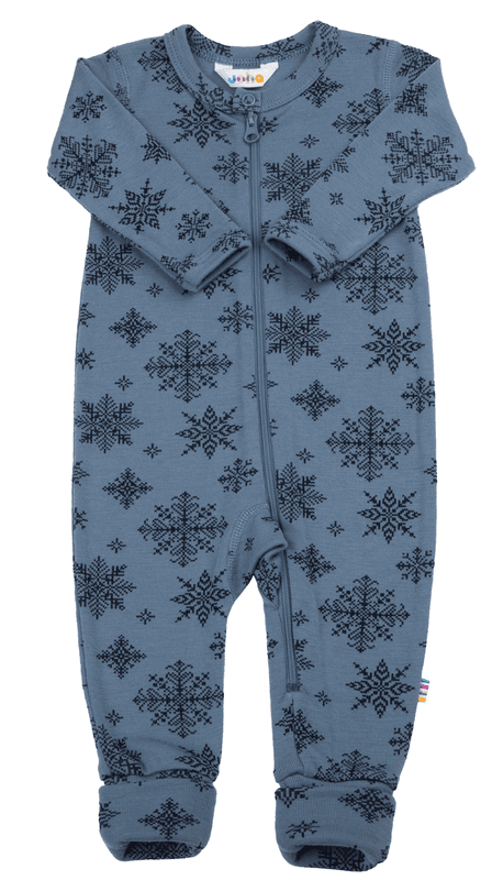 Joha heldress ull snowflake blå
