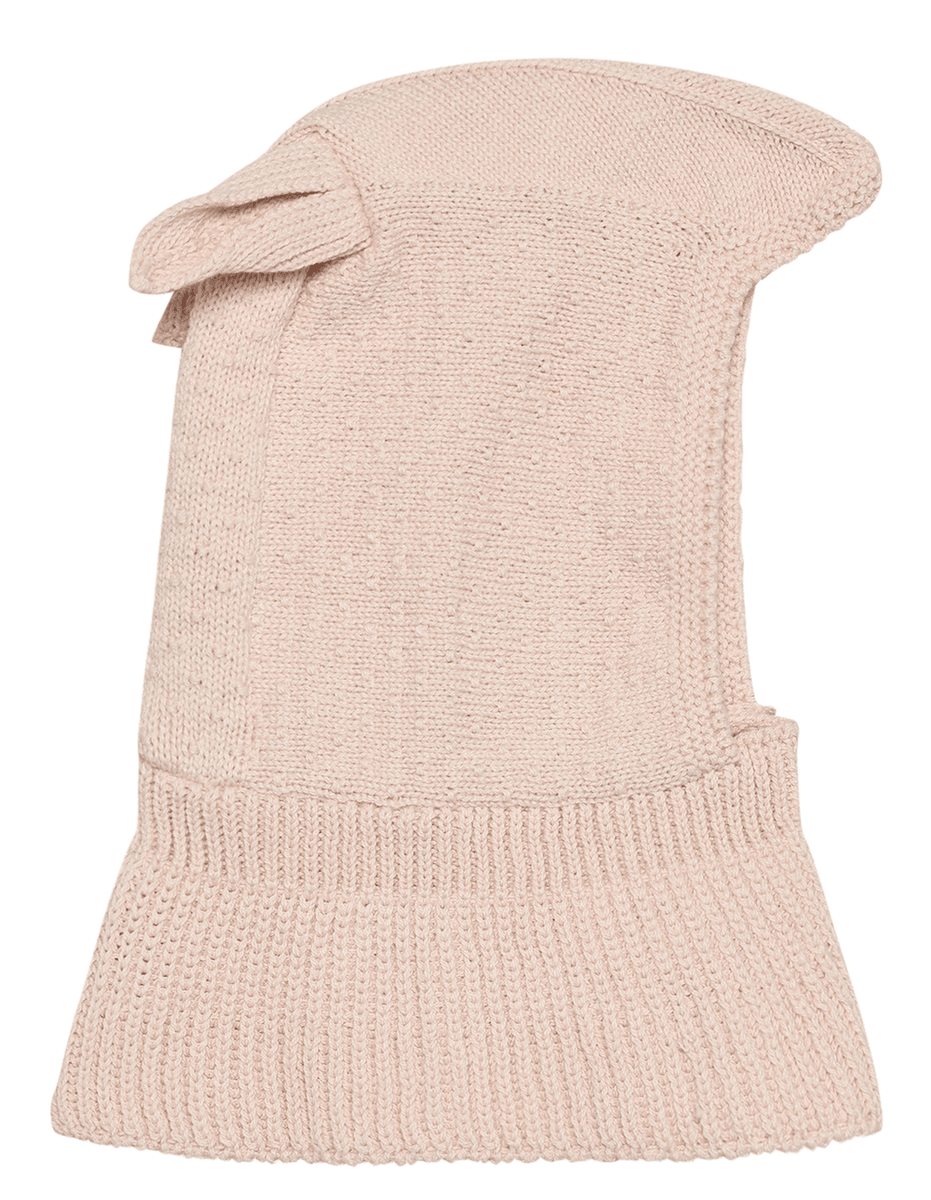 Huttelihut Balaklava ører bomulls strikk  peach blush