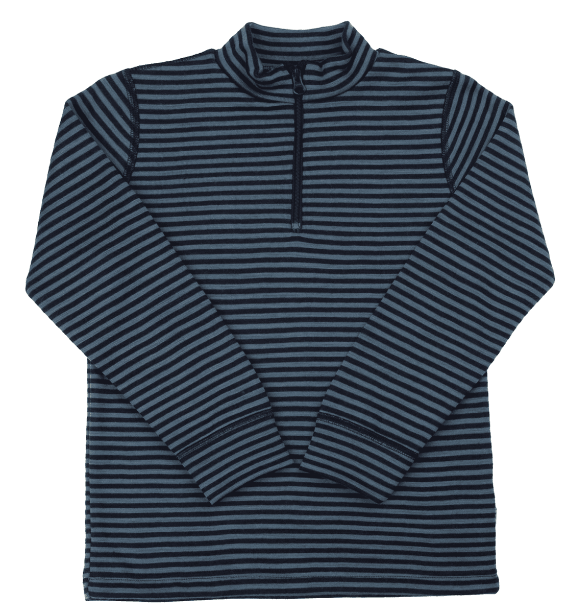 Joha genser ull/bambus half zip striper blå