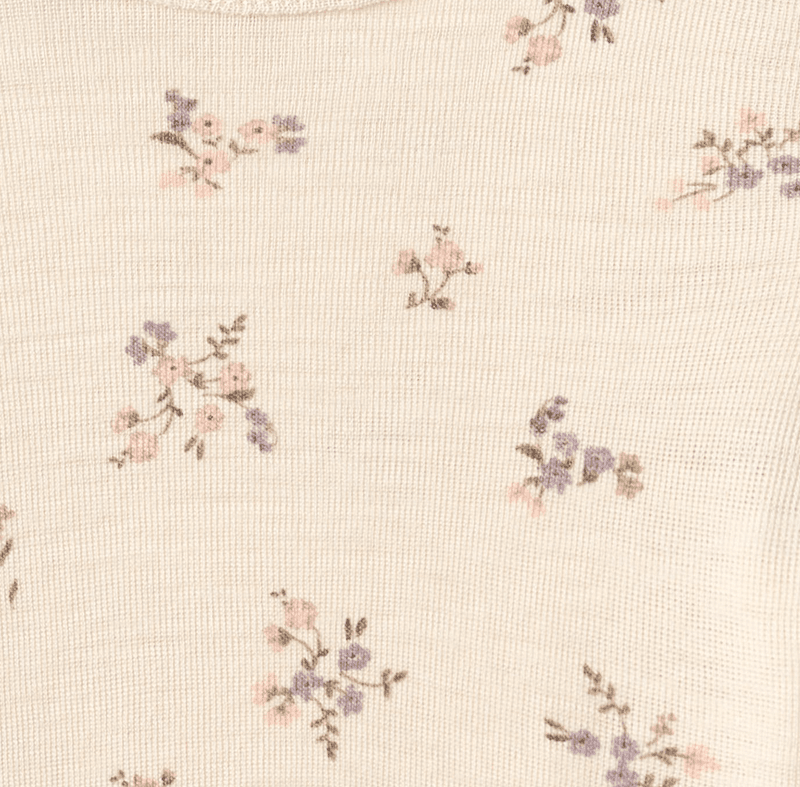 Wheat Genser Ull Alfie eggshell flowers