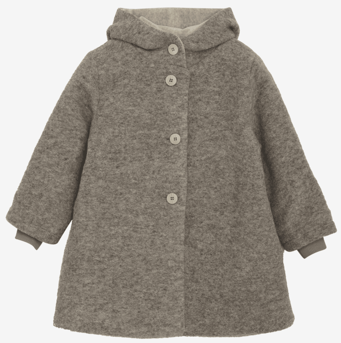 Huttelihut Kåpe ull med hette camel melange