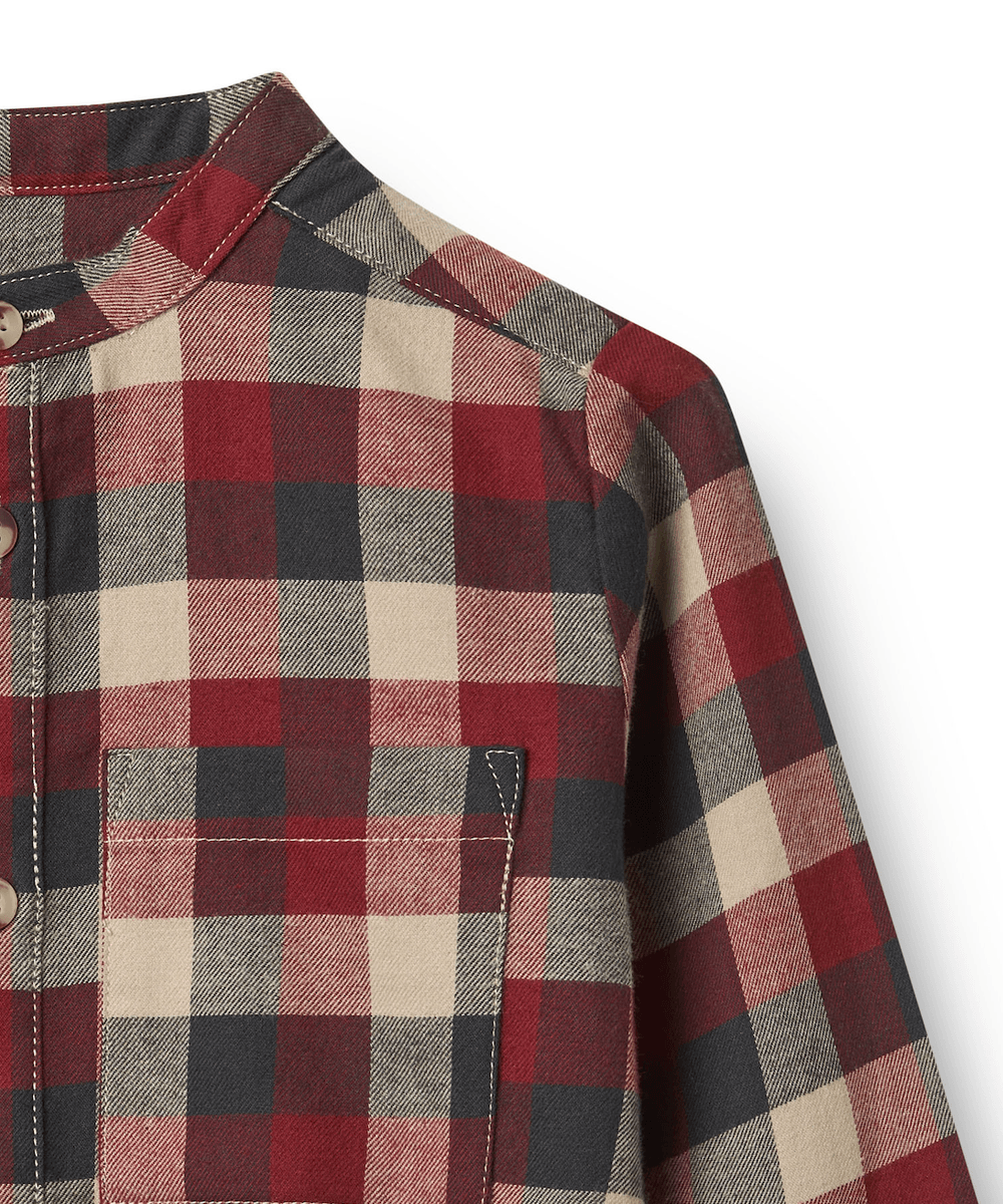 Wheat Skjorte Willum red blue check